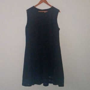 Calvin Klein black dress with mesh ribboned bottom detail